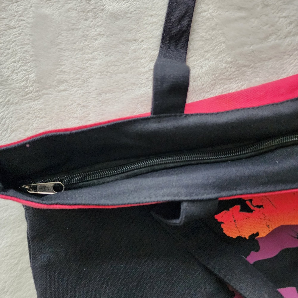 Alaska Canvas Tote Bag Black Red Pink‎ Sunset Moose Souvenir - Picture 8 of 13